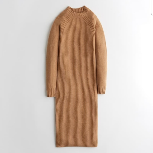 Hollister Dresses & Skirts - COPY - Brown Ribbed Midi Sweater dress